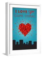I Love You Cape Coral, Florida-Lantern Press-Framed Art Print