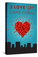 I Love You Cape Coral, Florida-Lantern Press-Stretched Canvas