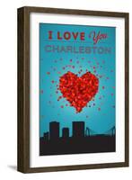 I Love You Charleston, South Carolina-Lantern Press-Framed Art Print