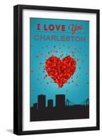 I Love You Charleston, South Carolina-Lantern Press-Framed Art Print