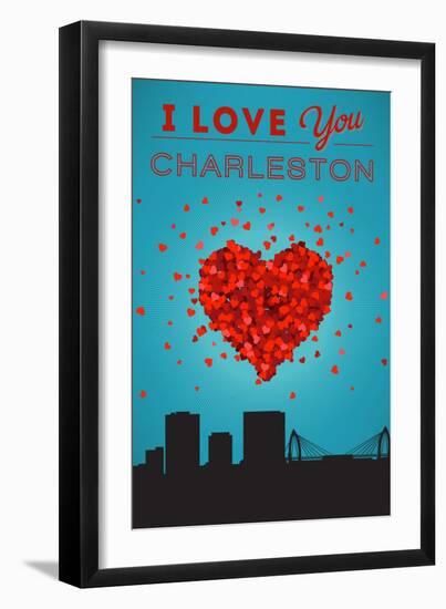 I Love You Charleston, South Carolina-Lantern Press-Framed Art Print