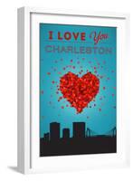 I Love You Charleston, South Carolina-Lantern Press-Framed Art Print