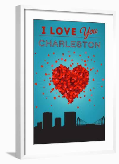 I Love You Charleston, South Carolina-Lantern Press-Framed Art Print