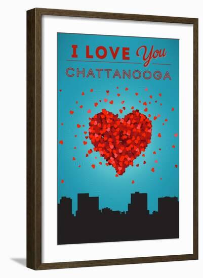 I Love You Chattanooga, Tennessee-Lantern Press-Framed Art Print