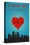 I Love You Cincinnati, Ohio-Lantern Press-Stretched Canvas