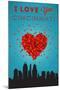 I Love You Cincinnati, Ohio-Lantern Press-Mounted Art Print