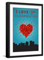 I Love You Clearwater, Florida-Lantern Press-Framed Art Print