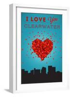 I Love You Clearwater, Florida-Lantern Press-Framed Art Print