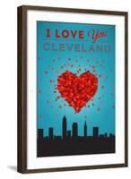 I Love You Cleveland, Ohio-Lantern Press-Framed Art Print