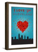 I Love You Cleveland, Ohio-Lantern Press-Framed Art Print