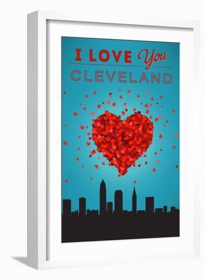 I Love You Cleveland, Ohio-Lantern Press-Framed Art Print