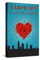 I Love You Cleveland, Ohio-Lantern Press-Stretched Canvas