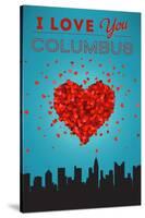I Love You Columbus, Ohio-Lantern Press-Stretched Canvas