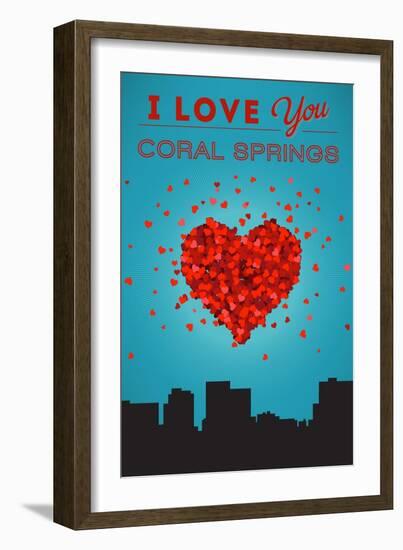 I Love You Coral Springs, Florida-Lantern Press-Framed Art Print