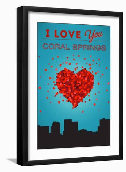 I Love You Coral Springs, Florida-Lantern Press-Framed Art Print