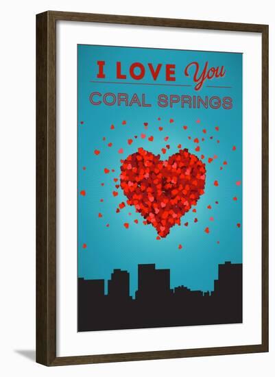 I Love You Coral Springs, Florida-Lantern Press-Framed Art Print