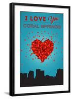 I Love You Coral Springs, Florida-Lantern Press-Framed Art Print