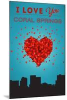 I Love You Coral Springs, Florida-Lantern Press-Mounted Art Print