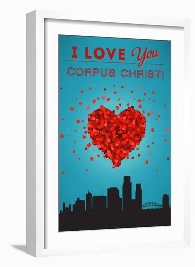 I Love You Corpus Christi, Texas-Lantern Press-Framed Art Print