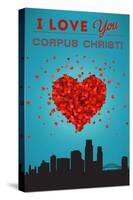 I Love You Corpus Christi, Texas-Lantern Press-Stretched Canvas