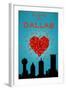 I Love You Dallas, Texas-Lantern Press-Framed Art Print