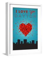 I Love You Dayton, Ohio-Lantern Press-Framed Art Print