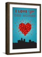 I Love You Des Moines, Iowa-Lantern Press-Framed Art Print