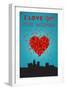 I Love You Des Moines, Iowa-Lantern Press-Framed Art Print