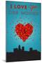 I Love You Des Moines, Iowa-Lantern Press-Mounted Art Print