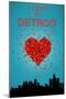 I Love You Detroit, Michigan-Lantern Press-Mounted Art Print