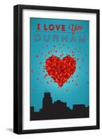 I Love You Durham, North Carolina-Lantern Press-Framed Art Print