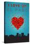 I Love You El Paso, Texas-Lantern Press-Stretched Canvas