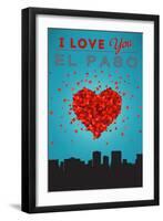 I Love You El Paso, Texas-Lantern Press-Framed Art Print
