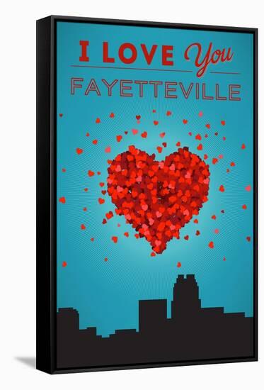 I Love You Fayetteville, North Carolina-Lantern Press-Framed Stretched Canvas