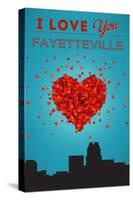 I Love You Fayetteville, North Carolina-Lantern Press-Stretched Canvas