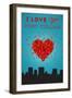 I Love You Fort Collins, Colorado-Lantern Press-Framed Art Print