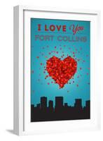 I Love You Fort Collins, Colorado-Lantern Press-Framed Art Print