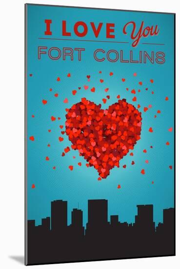 I Love You Fort Collins, Colorado-Lantern Press-Mounted Art Print