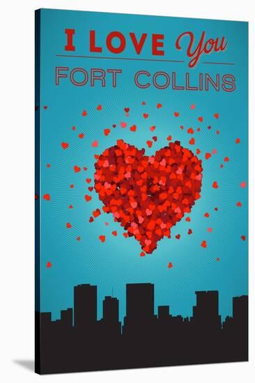 I Love You Fort Collins, Colorado-Lantern Press-Stretched Canvas