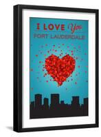 I Love You Fort Lauderdale, Florida-Lantern Press-Framed Art Print