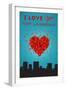 I Love You Fort Lauderdale, Florida-Lantern Press-Framed Art Print