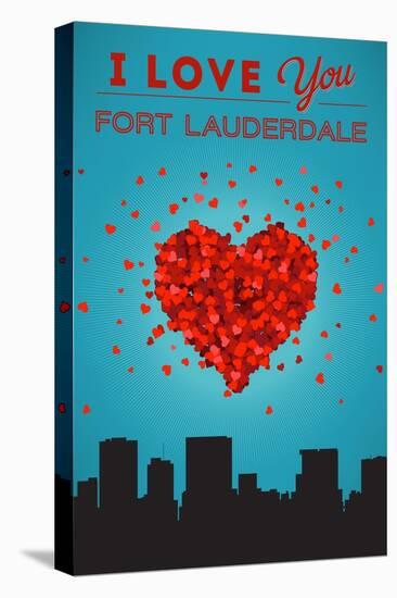 I Love You Fort Lauderdale, Florida-Lantern Press-Stretched Canvas