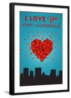 I Love You Fort Lauderdale, Florida-Lantern Press-Framed Art Print