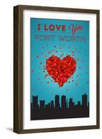 I Love You Fort Worth, Texas-Lantern Press-Framed Art Print