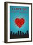 I Love You Fort Worth, Texas-Lantern Press-Framed Art Print