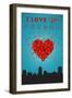 I Love You Fresno, California-Lantern Press-Framed Art Print