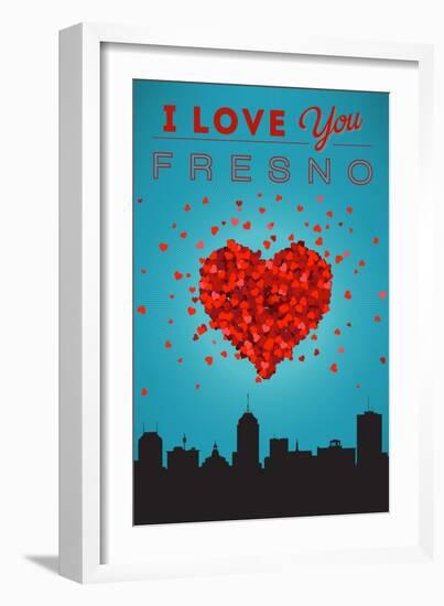 I Love You Fresno, California-Lantern Press-Framed Art Print