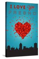 I Love You Fresno, California-Lantern Press-Stretched Canvas