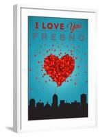 I Love You Fresno, California-Lantern Press-Framed Art Print
