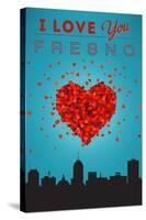 I Love You Fresno, California-Lantern Press-Stretched Canvas